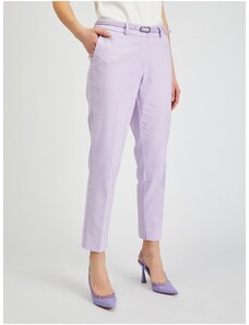 Orsay Light Purple Womens Shortened Pants with Strap - Women