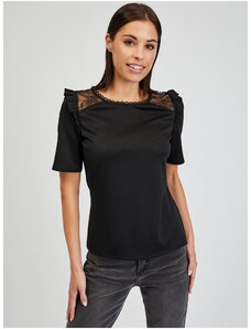 Orsay Black Women's T-Shirt with Neckline - Women