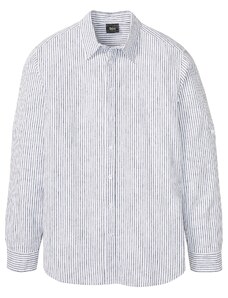 bonprix Ľanová košeľa s dlhým rukávom s možnosťou vyhrnutia rukávov, farba biela