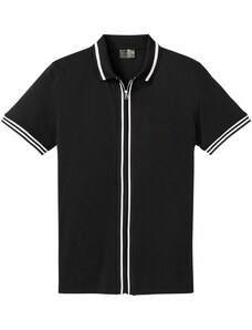 bonprix Polo tričko so zipsom, farba čierna