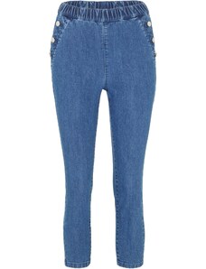 bonprix Skinny Jeans, strečové, vysoký pás, farba modrá, rozm. 40