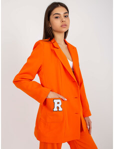 Fashionhunters Orange oversize jacket with patches