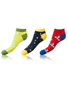 Bellinda CRAZY IN-SHOE SOCKS 3x - Moderné farebné nízke crazy ponožky unisex - žltá - zelená - modrá