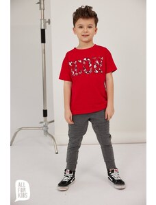 Tričko pre chlapca červené s potlačou All For Kids