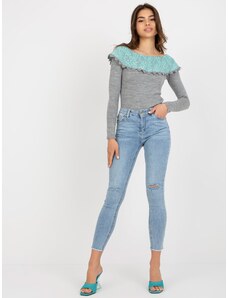 Fashionhunters Women's blue jeans slim fit