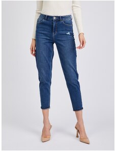 Orsay Dark Blue Women Shortened Mom Fit Jeans - Women
