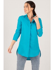 armonika Women's Turquoise Tunic Shirt