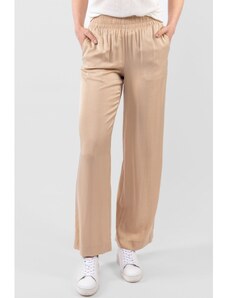 Vero Moda dámské široké saténové kalhoty Sadiatika béžové