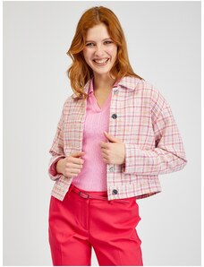 Orsay Pink Ladies Plaid Jacket - Ladies