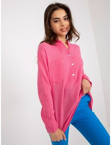 Fashionhunters Pink women's cotton shirt OCH BELLA