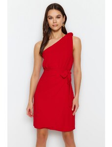 Trendyol Red dvojradový tkaný uzol detailne tkané šaty