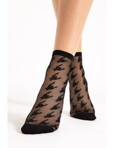 Fiore Čierne vzorované silonkové ponožky Rita 20 DEN