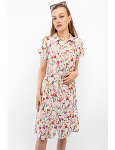 Jacqueline de Yong JDY dámské košilové šaty s květinovým vzorem Camille krémové
