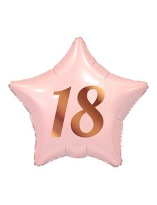 Godan Fóliový balón hviezda - 18. narodeniny, ružová