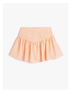 Koton Floral Shorts Skirt with Elastic Waist with Ruffle.