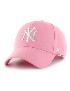 47 Brand Ružová šiltovka New York Yankees s bielym logom