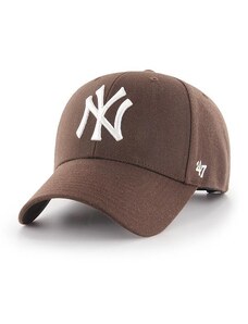 47 Brand Hnedá šiltovka New York Yankees s bielym logom