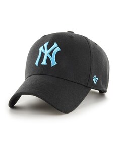47 Brand Čierna šiltovka New York Yankees s modrým logom