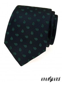 Modrá kravata so zeleným motívom Avantgard 559-3007