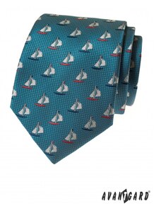 Svetlomodrá kravata s plachetnicami Avantgard 561-81401