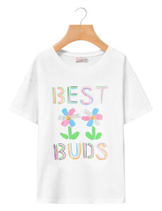 Dievčenské tričko GLO STORY BEST BUDS biele