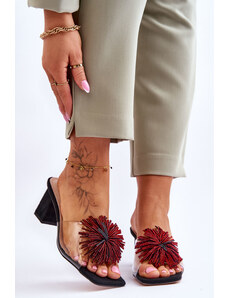 Kesi Fashion transparent high heeled slippers S.Barski Black