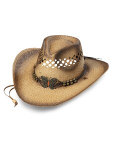 Slamený western klobúk - Stars and Stripes - Butterfly so šnúrkou pod bradu