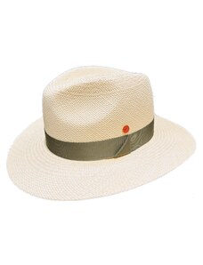 Luxusný panamský klobúk Fedora so zelenou stuhou - ručne pletený, UV faktor 80 - Ekvádorská panama - Mayser Gedeon