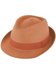 Fiebig - Headwear since 1903 Nekrčivý oranžový letný klobúk Trilby od Fiebig