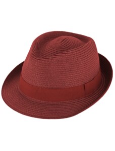 Fiebig - Headwear since 1903 Nekrčivý červený letný klobúk Trilby od Fiebig