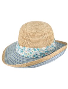 Fiebig - Headwear since 1903 Dámsky letný slamený klobúk Cloche - látková tvarovateľná krempa