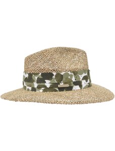 SEEBERGER Slamený klobúk z morskej trávy s čiernou stuhou - Fedora