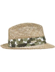 SEEBERGER Slamený klobúk z morskej trávy s farebnou stuhou - Trilby