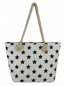 New Milano Plážová taška biela s hviezdičkami E73