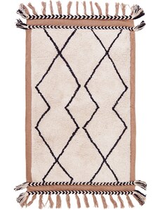 bonprix Kúpeľňová predložka s dekoratívnymi strapcami, farba béžová, rozm. predložka do kúpeľne 70/110 cm