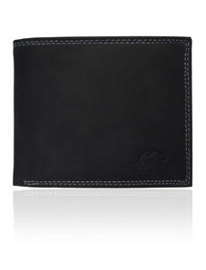 Pánska kožená peňaženka v čiernej farbe - B