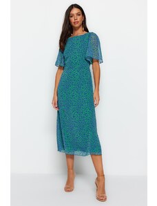 Trendyol Collection Zelené tkané šaty s potlačou