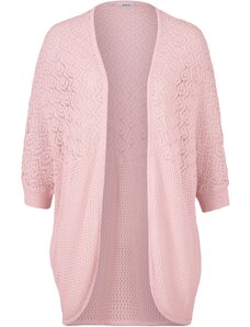 bonprix Pletený sveter so vzorom, 3/4 rukávy, farba ružová, rozm. 56/58
