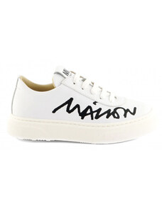 TENISKY MM6 LEATHER SNEAKERS MAXI LOGO PRINT