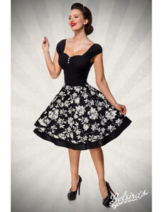 Prekrásne retro šaty s áčkovou kvetinovou sukňou Belsira 50307