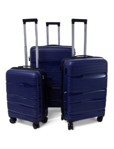 Rogal Tmavomodrá sada 3 luxusných škrupinových kufrov "Royal" - veľ. M, L, XL