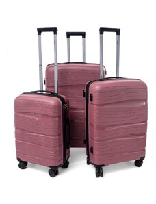 Rogal Ružová sada 3 luxusných škrupinových kufrov "Royal" - veľ. M, L, XL