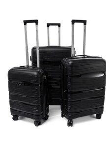 Rogal Čierna sada 3 luxusných škrupinových kufrov "Royal" - veľ. M, L, XL