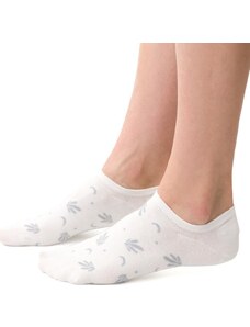 STEVEN Smotanové dámske členkové ponožky so vzorom Art.021 EA070, ECRU