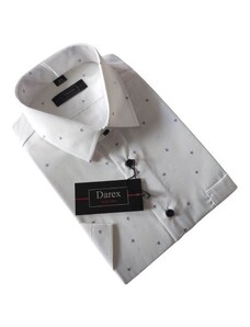 Darex Pánska biela košeľa Slim line vzorovaná, krátky rukáv, veľkosť 43