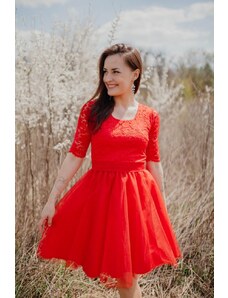Mexy Spoločenské tylové šaty – červené