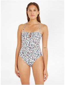White Women's Floral One Piece Swimwear Tommy Hilfiger Underwear - Women