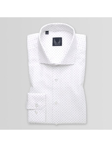 Willsoor Pánska extra slim fit košeľa bielej farby s bodkovaným vzorom 15155