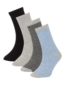 DEFACTO Boys' Striped Patterned 4-Pack Socks