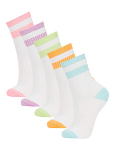 Girls Defacto Fit 5 Piece Cotton Long Socks
